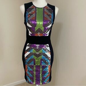 Bebe multicolor mini dress.